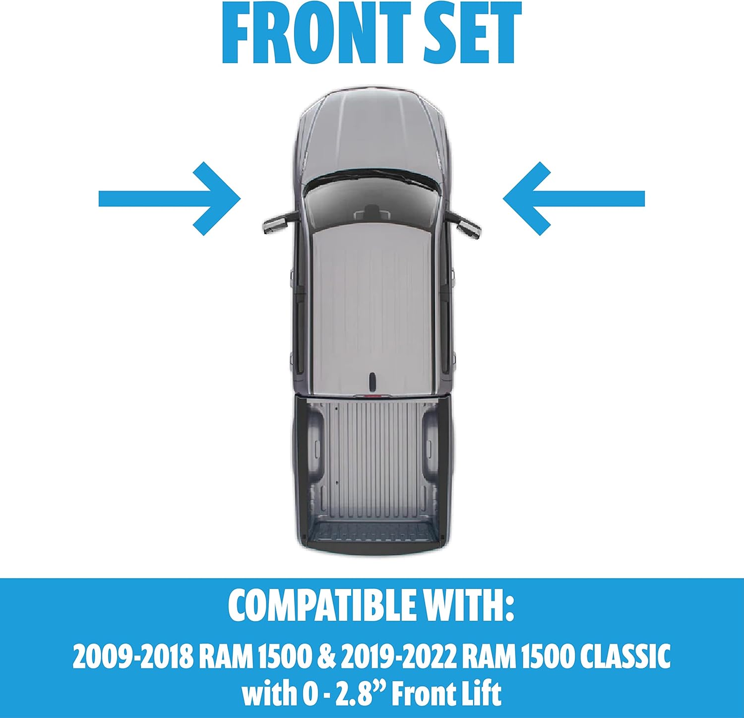 Bilstein Pair of 5100 Series Front Ride Height Adjustable Monotube Shocks fits 2011 2018 Ram 1500 4WD without Air Suspension | Provides 0-2.8" Front Lift | Includes TrendsAuto Decal