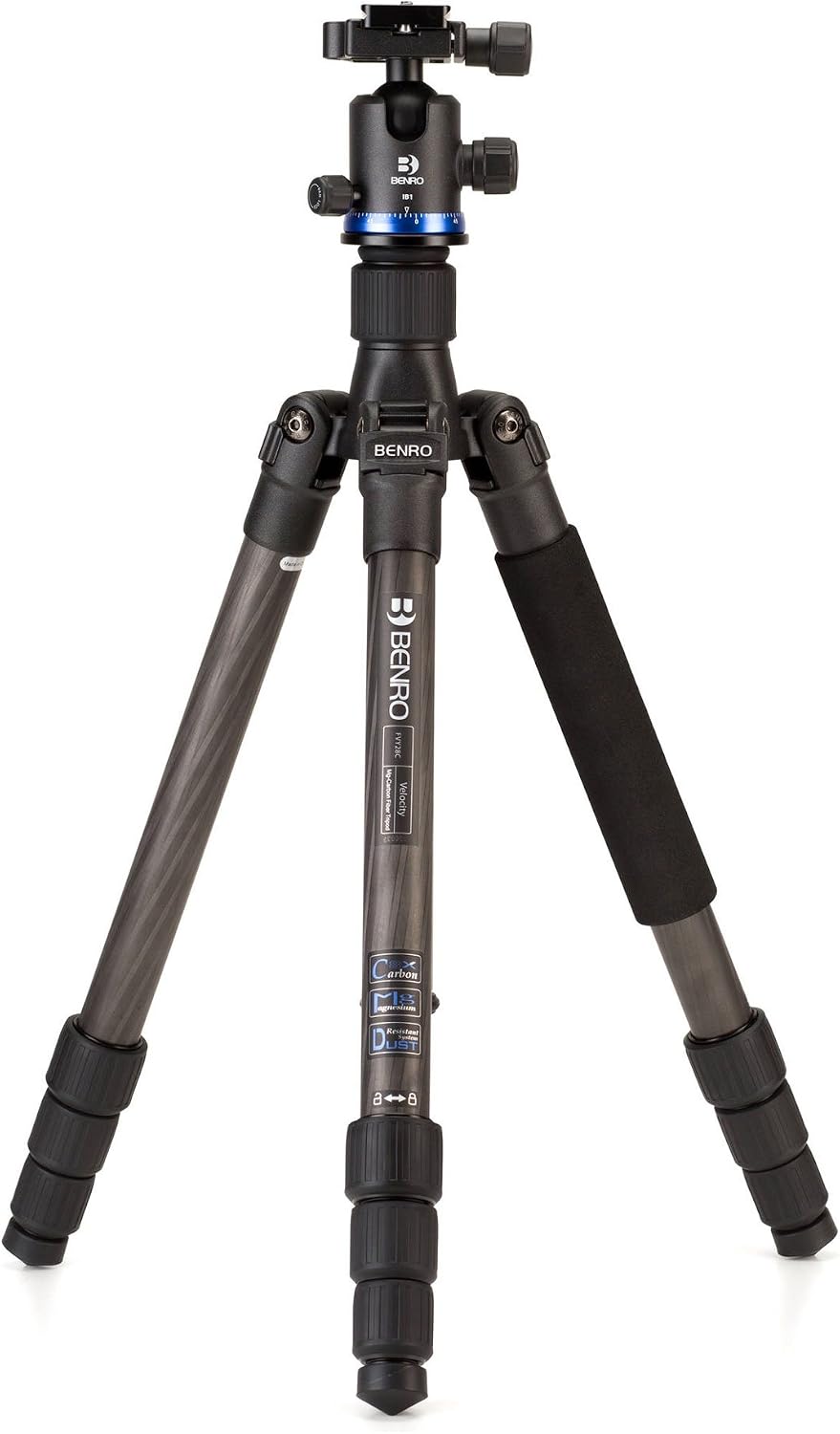 Benro FVY28AIH1 Velocity AL Series 2 Tripod Kit, 4 Section, Twist Lock, IH1 Head (Black)