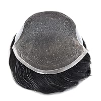 Vista 125 de Toupee - Sistema de cabello humano no quirúrgico para hombres Toupee indetectable de encaje para hombres, extensiones de cabello gris 100% cabello