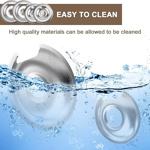 Miniatura 6 de Fetechmate - Juego de cuencos de goteo para estufa eléctrica, 2 sartenes grandes de 8 pulgadas WB32X10013 y 2 recipientes pequeños de 6 pulgadas