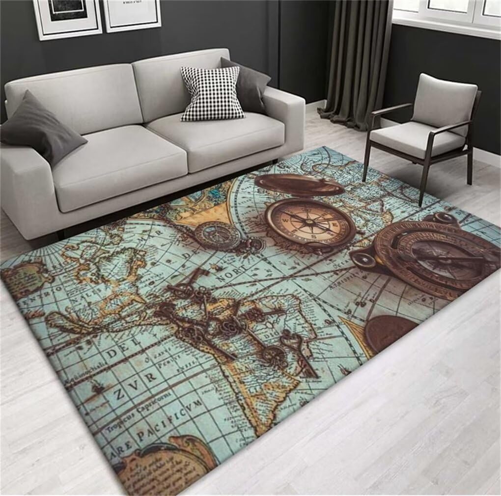 Tapis chambre bebe fille et garçon bleu antidérapant 160x200