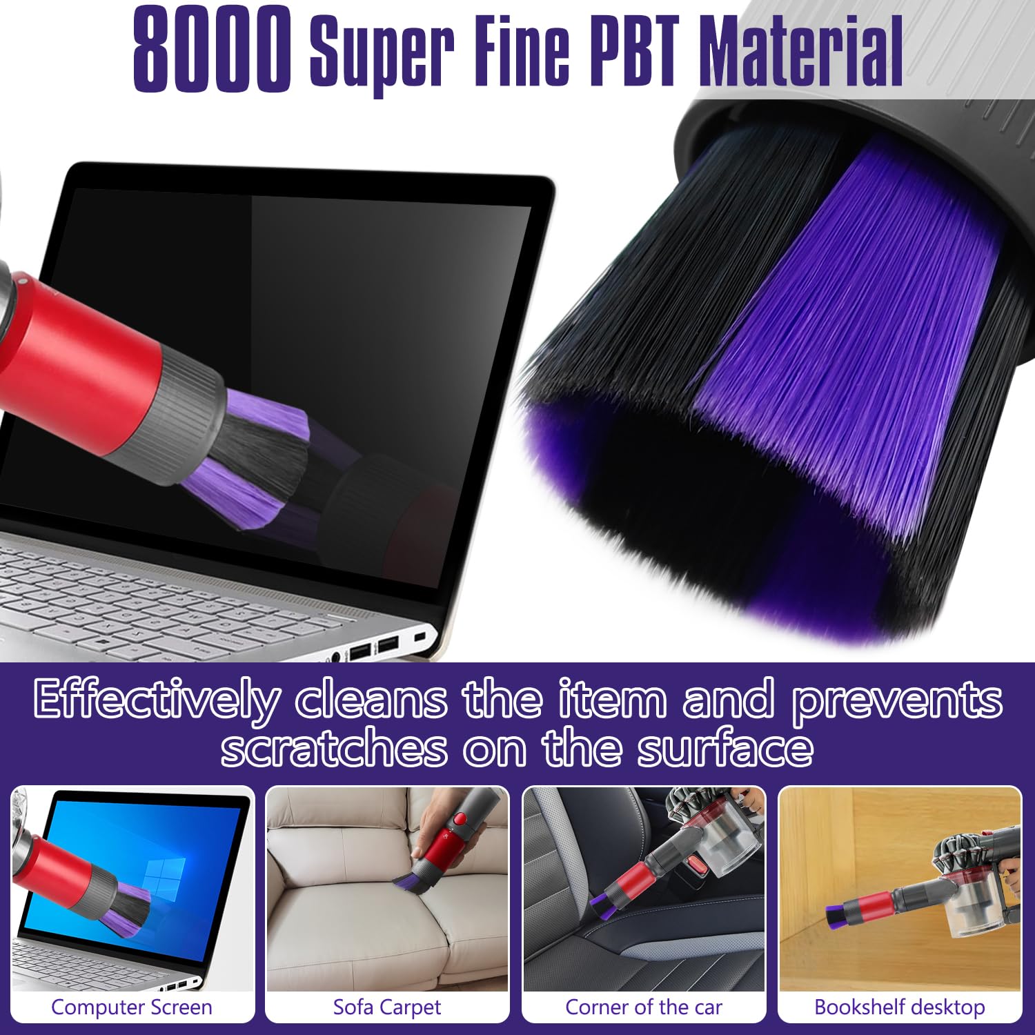 Prolunga per Tubo Flessibile + Spazzola per Polvere Antigraffio + Spazzola Combinata Accessori per Aspirapolvere Dyson V7 V8 V10 V11 V15, Raccordo di ricambio per aspirapolvere Dyson