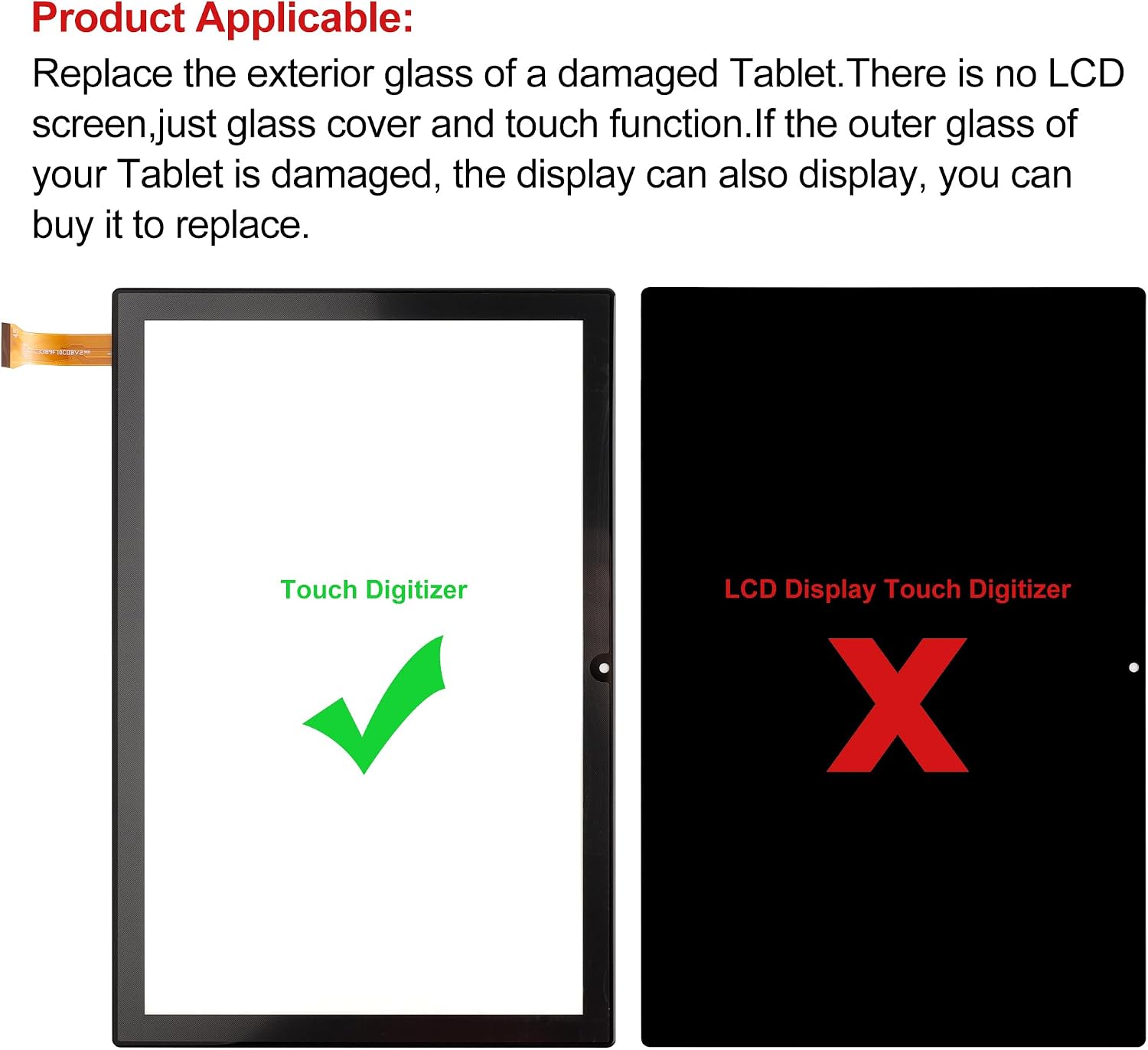 New Touch Screen Glass Digitizer Replacement for Teclast P20HD/Blackview Tab 8 Touchscreen Front Glass Panel with Repair Tools (NO LCD Display)