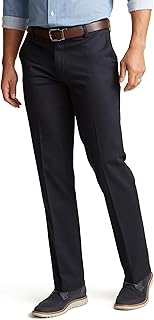 Mens Straight Fit Signature Lux Cotton Stretch Khaki Pant - Creased