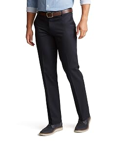 Dockers Mens Straight Fit Signature Lux Cotton Stretch Khaki Pant - Creased