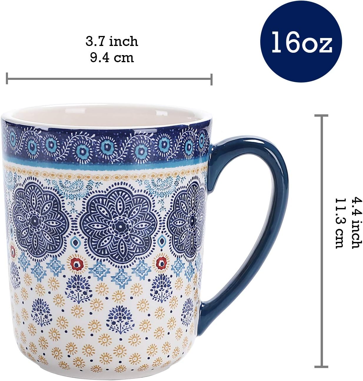 Bico Blue Talavera Ceramic Sugar and Creamer with Mugs Set, Afternoon Tea Set, Microwave & Dishwasher Safe