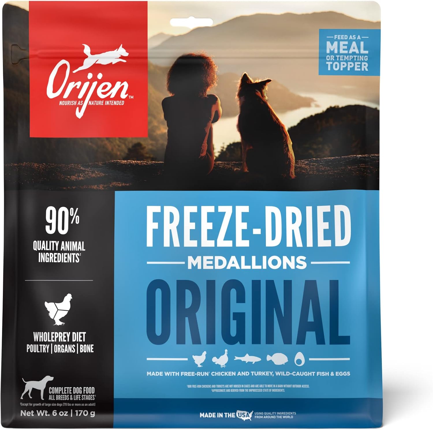 ORIJEN Original Freeze Dried Medallions, Grain Free Dry Dog