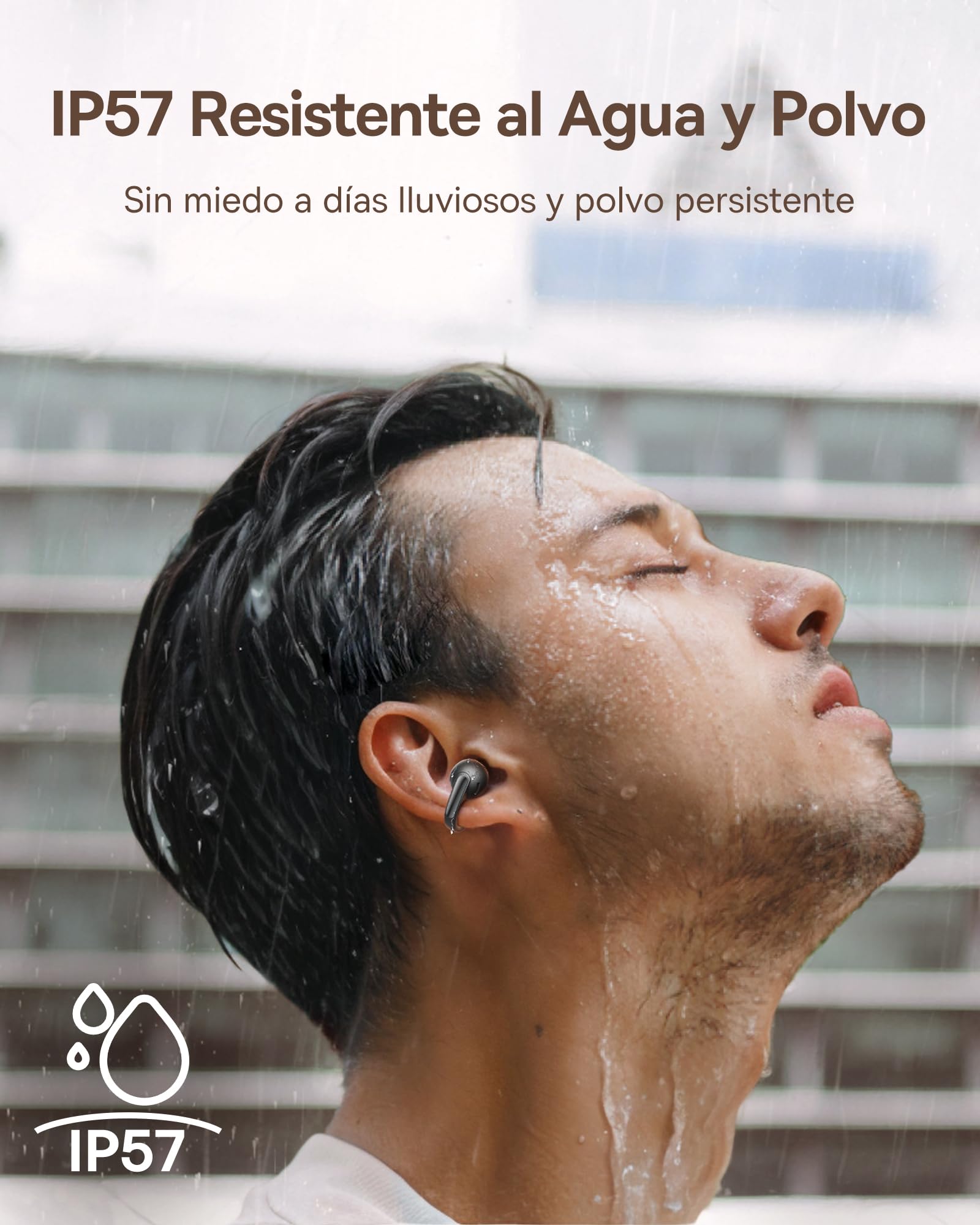Baseus MC1 Blanc Auriculares Abiertos, Auriculares Bluetooth con Clip | 40H de Autonomía, Calidad de Sonido HiFi Bass Ai, Cómodos & Ligeros 5,2 g, IP57 contra el Polvo & el Agua