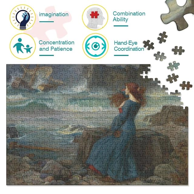 Foto 3 de 7 de John William Waterhouse Pintura al óleo Puzzle De Madera 1000 Piezas - Rompecabezas Adultos - Museo Puzzle