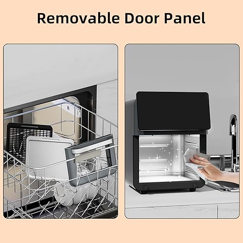 Miniatura 3 de Horno freidora de aire grande Xl Pro de 10 litros con parrilla para uso en encimera de cocina, hornos de convección inteligentes 12 en 1, freidora