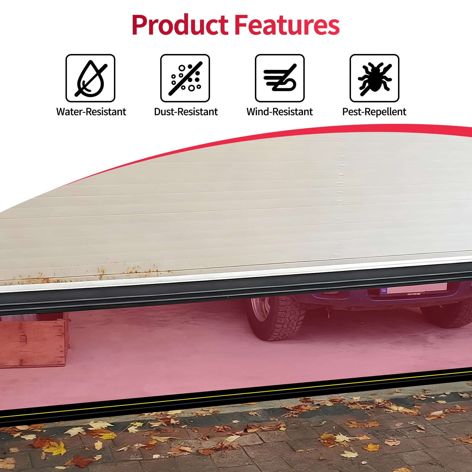 Guarnizione Universale in Gomma 6 m per Porta Garage, Sigillante per Soglia Impermeabile Antintemperie, Kit DIY per Isolamento