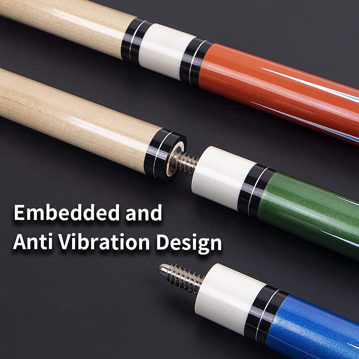 Horse Tacos de Billar, Pool Cue Sticks Set of 4 Tacos de Billar Profesional de Madera Dura para Deportes de Mesa de Billar — view 5