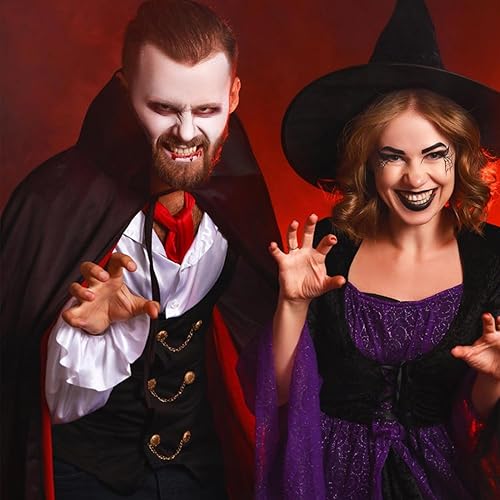 Vista 2 de Capa de vampiro unisex para adultos, disfraz de vampiro con capa, capa de vampiro para Halloween, cosplay, fiesta de disfraces