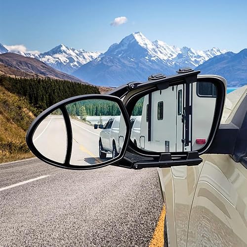 Miniatura 5 de Espejos de remolque con abrazadera, extensores de espejo para remolque, espejo de remolque universal que se adapta a la mayoría de vehículos y