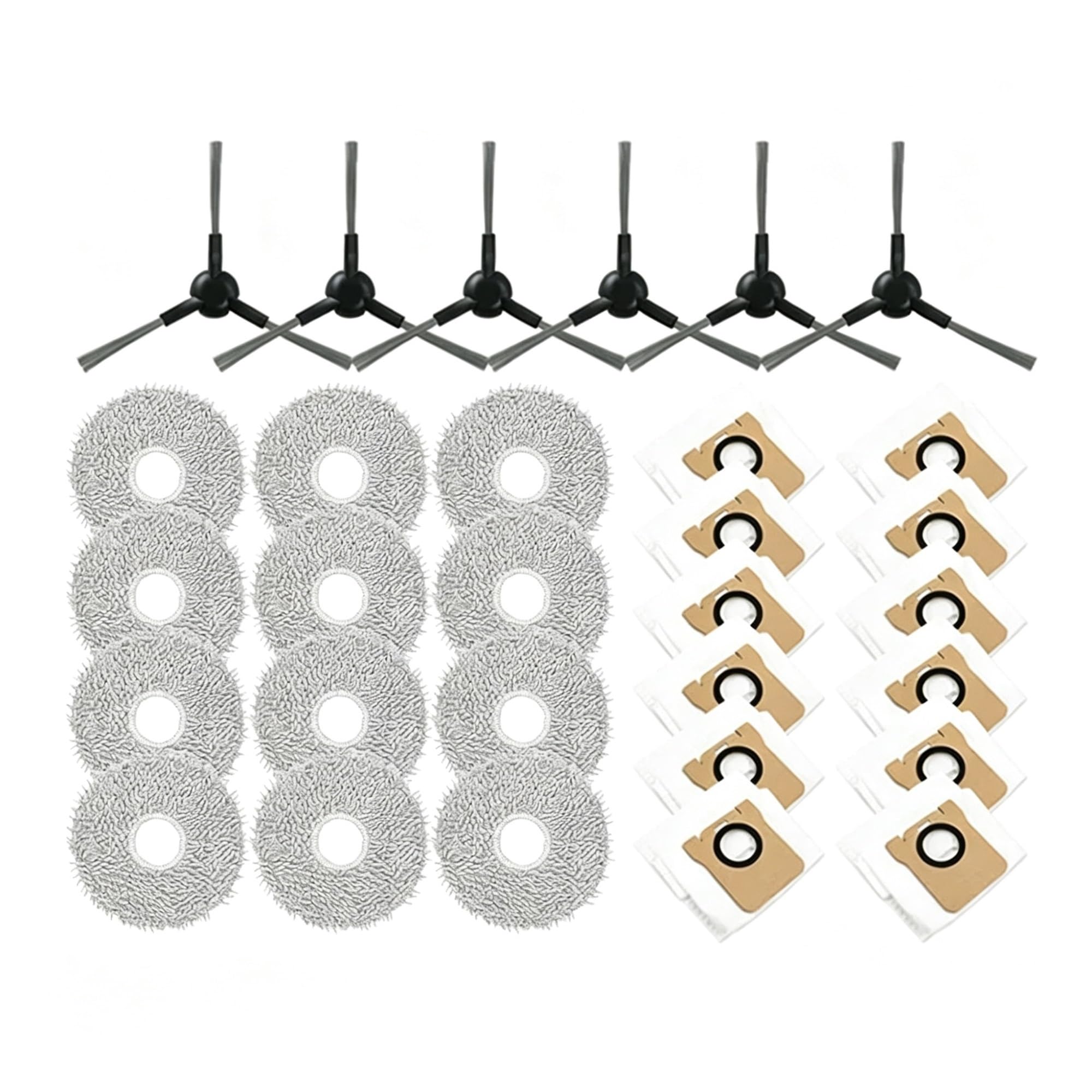 Kit De Accesorios for Robot Aspirador Compatible Con JONR P20 PRO, Cepillo Lateral De Repuesto, Paño De Mopa, Bolsa for El Polvo, Piezas De Limpieza De Microfibra De Repuesto(30 Pack)