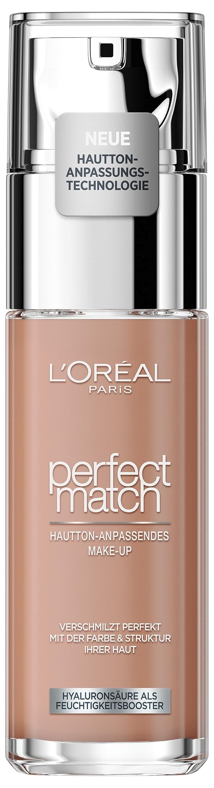 L'Oréal Paris Make up, Flüssige Foundation mit Hyaluron und Aloe Vera, Perfect Match Make-Up, Nr. 8.5.D/8.5.W Toffee, 30 ml