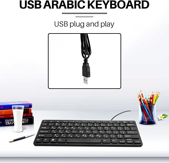 Wired USB Arabic/English Bilingual Keyboard for Tablet/PC/Laptop/IOS/Android