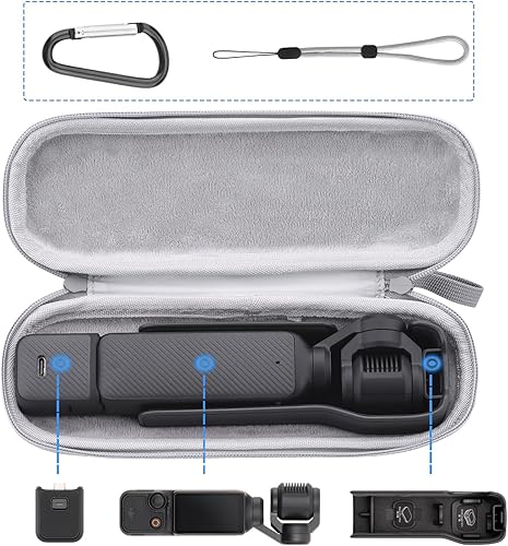 Miniatura 2 de Estuche de transporte para DJI Osmo Pocket 3, estuche de almacenamiento duro portátil, bolsa de transporte bolsillo 3 accesorios (gris)