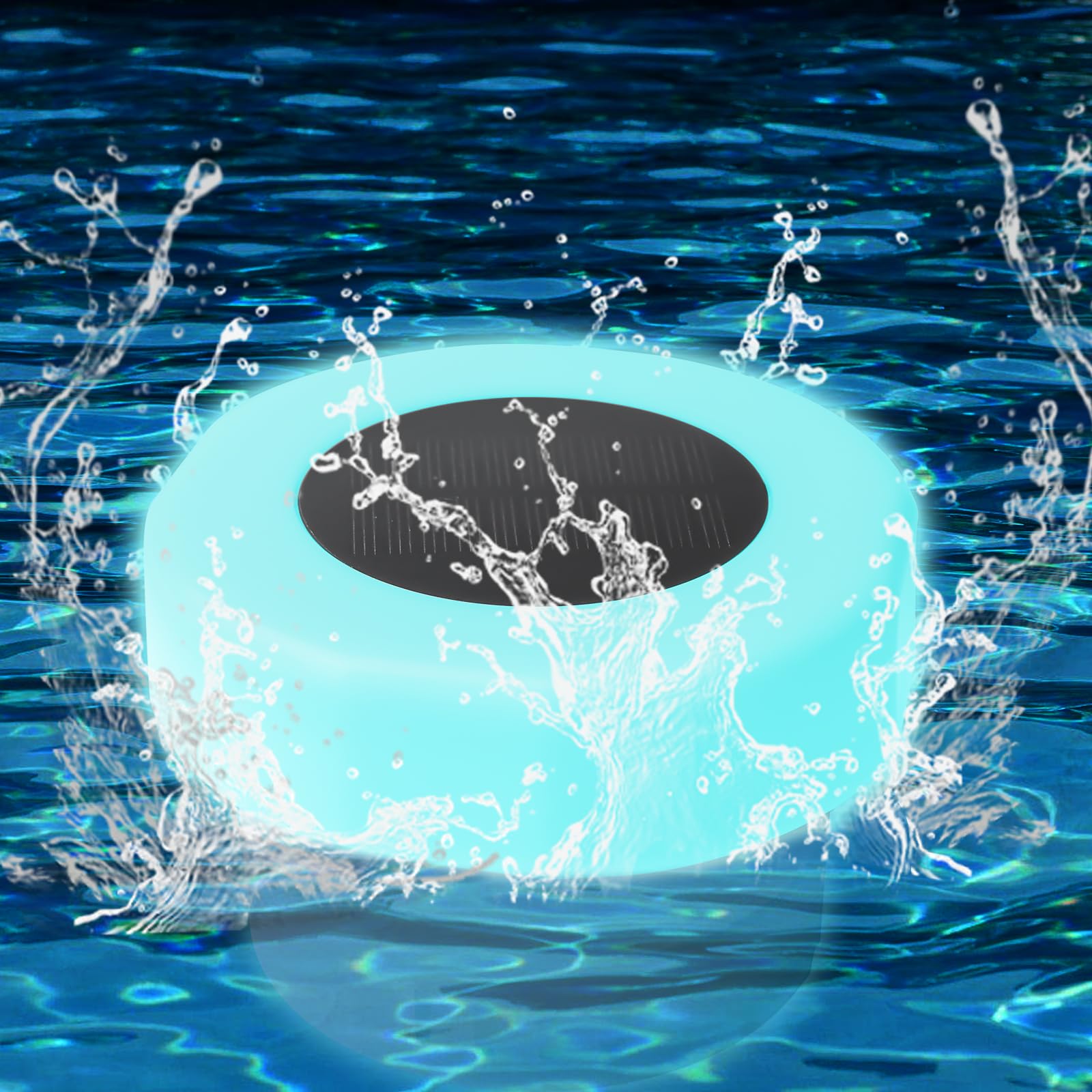 Galleggiante Solare Per Cloro Per Piscina, Distributore Di Cloro Per Piscina Galleggiante Che Cambia Colore Rgb Per Pastiglie Di Cloro 4x3 Galleggiante Anti Affondamento Per Compresse Di Cloro