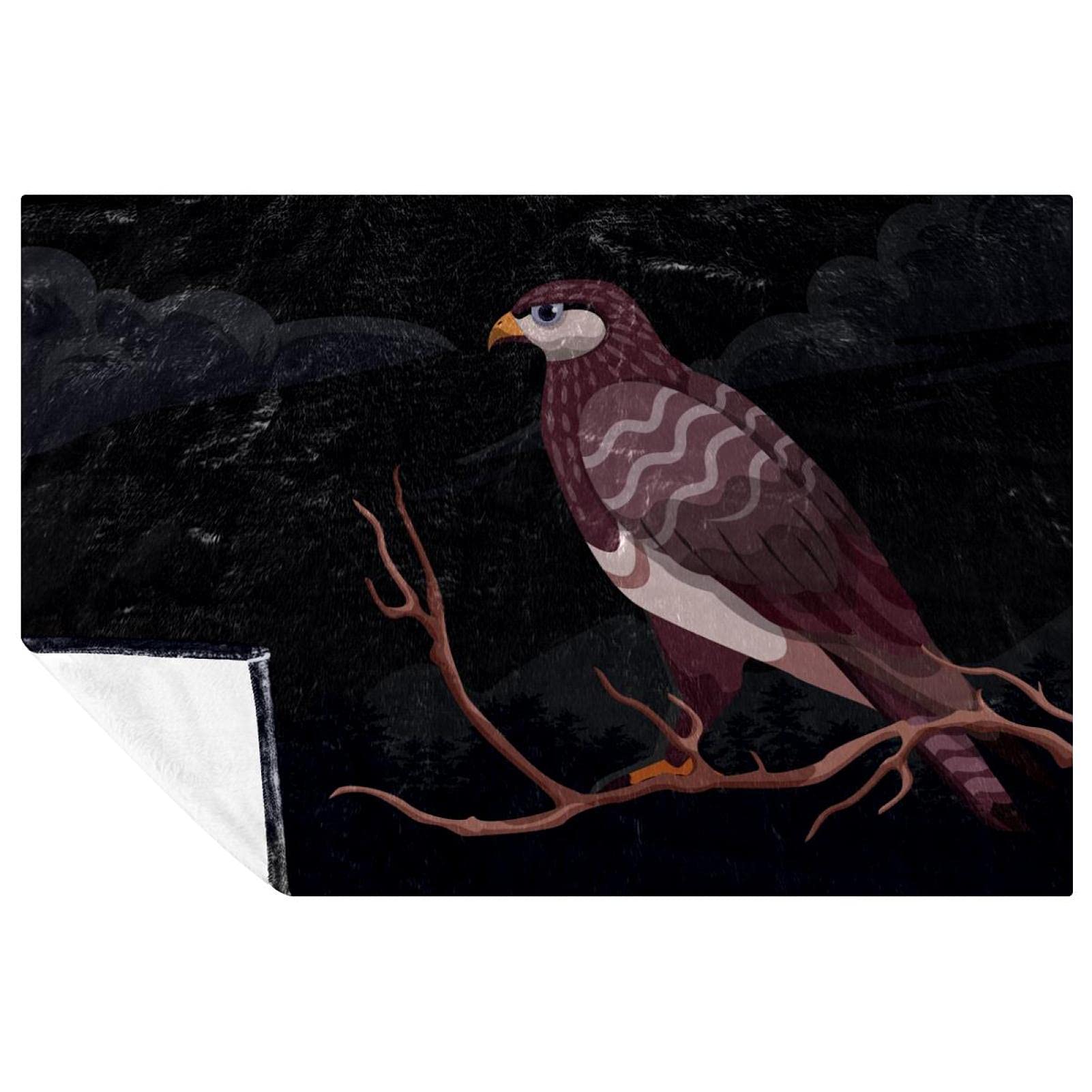Couverture douce de qualité supérieure avec motif oiseau élégant