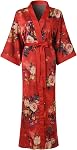 Women's Kimono Robe Long for Women - Pocket Bathrobe