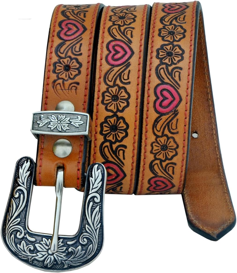 Affilare Girl's Western Fashion Belt For Girls and Small Women Leather Belt 40AB002