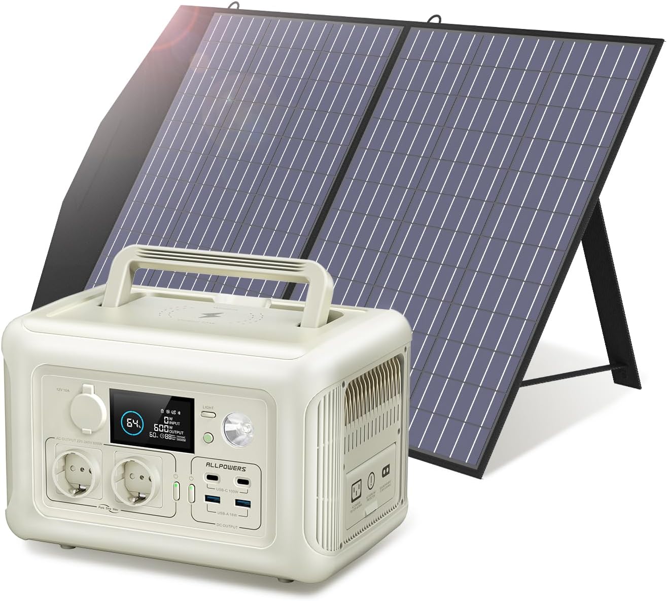 Elegantes Powerstation Mit Solarpanel Fotos