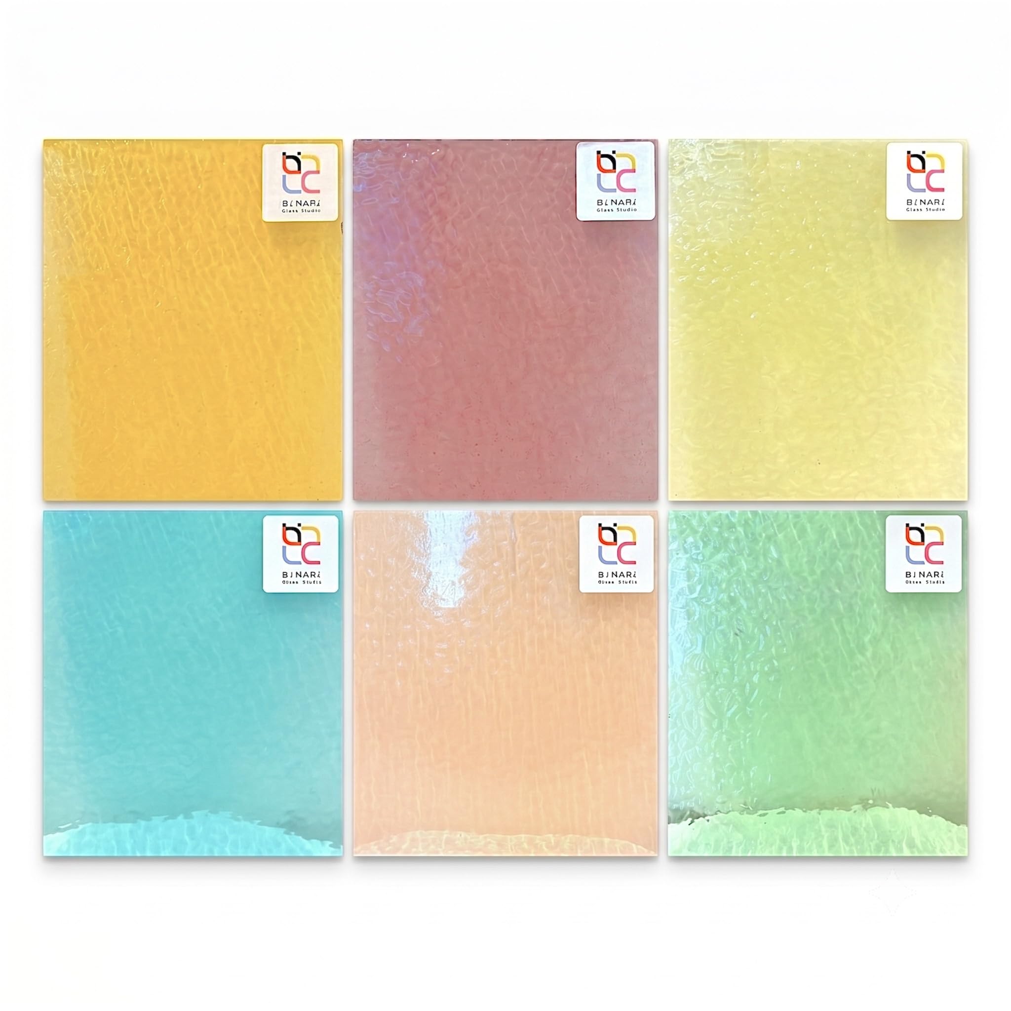 Wissmach 6 Sheet Pastel Tone Variety Stained Glass (8"x10") by BiNARi Glass Studio-image-17