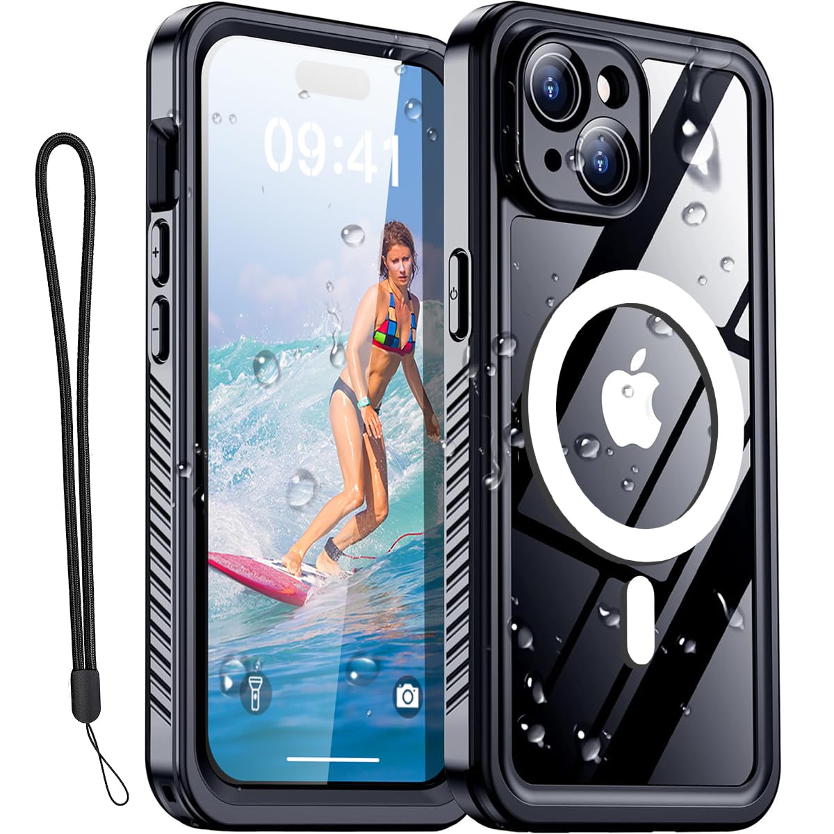 AICase iPhone 14 Case Waterproof with MagSafe Clear Snowproof,Dustproof and Shockproof,IP68 Certified Full Body 360 Protection Fully Sealed Underwater