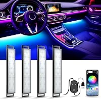 YiLaie RGB Car Interior LED Lights with App Control, DIY Mode & Music Sync - USB Under Dash Kit for Cars, Trucks, SUVs