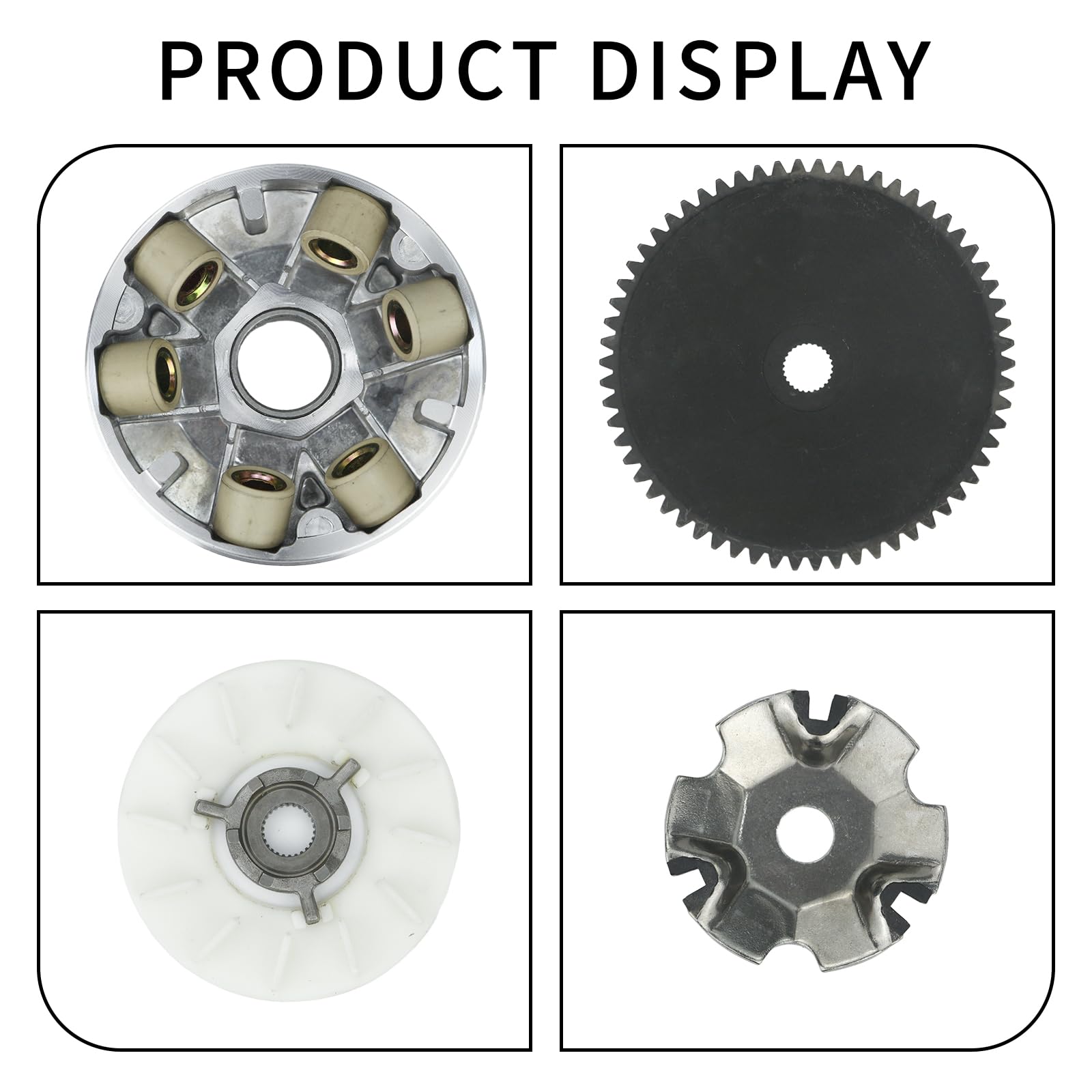 Kit de embrague variador delantero, compatible con motor GY6 de 49 cc, 50 cc, 139QMB y 139QMA, con pesos de rodillo de 6,5 g