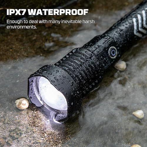 Miniatura 6 de azamine Linternas recargables 990000 lúmenes altos linterna LED súper brillante con 5 modos, IPX7 impermeable potente luz de flash para acampar