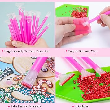 SYWHXY 60PCS Purple Diamond Art Painting Tools Kit with 50 Pen 10 Glue Clay