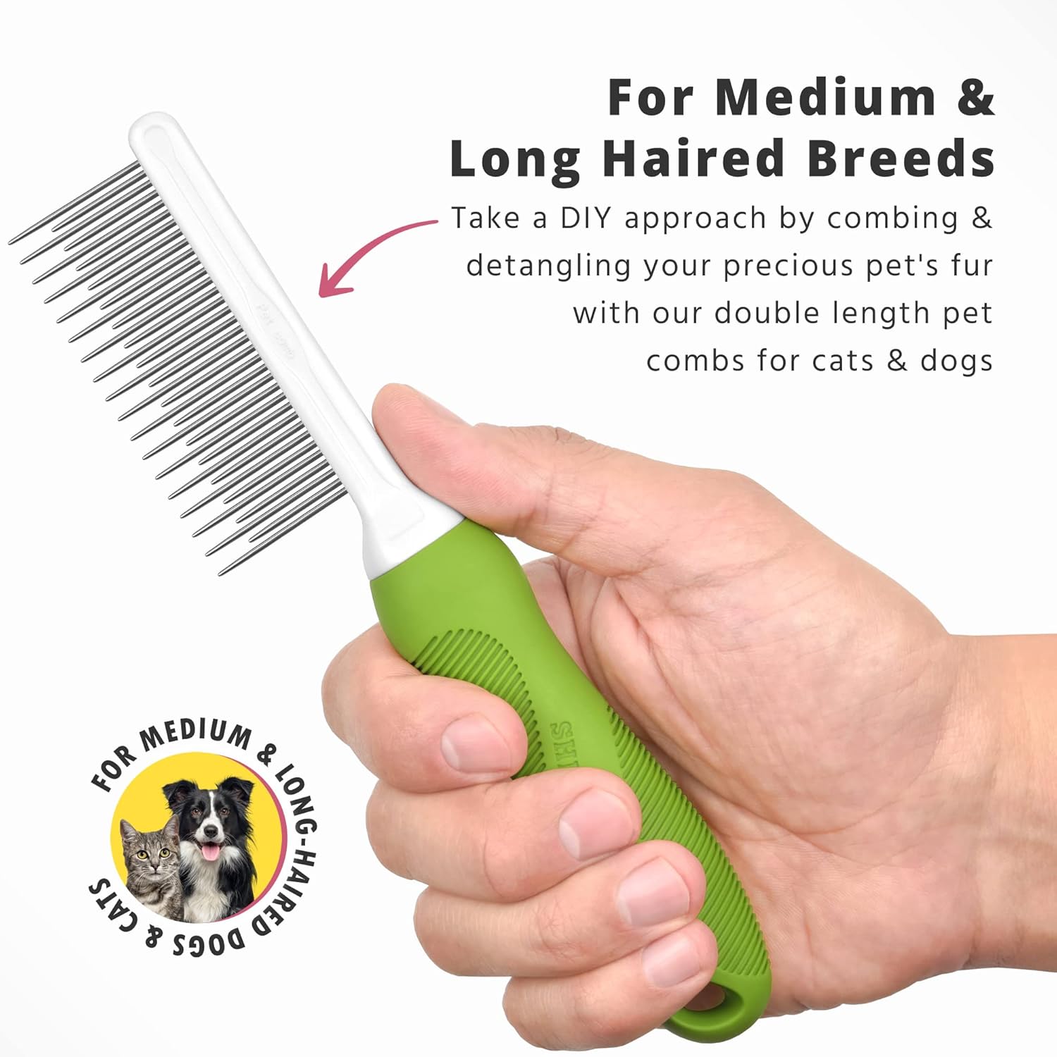 Pet Grooming Tool Bundle Set: Pet Undercoat Comb [Tool #9] + Detangling Pet Comb [Tool #7]