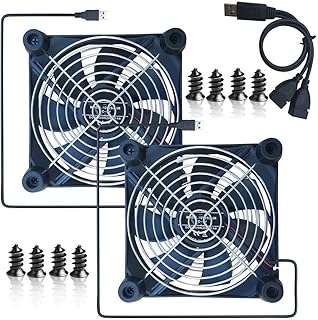MERES 2PCS/lots USB Ventilateur de Refroidissement Avec Double Grilles et Pieds en Caoutchouc - Ventilateur USB de Bureau pour Airport Express routeurs Coque , disque dur , PS , Xbox - 2pcs X 12CM
