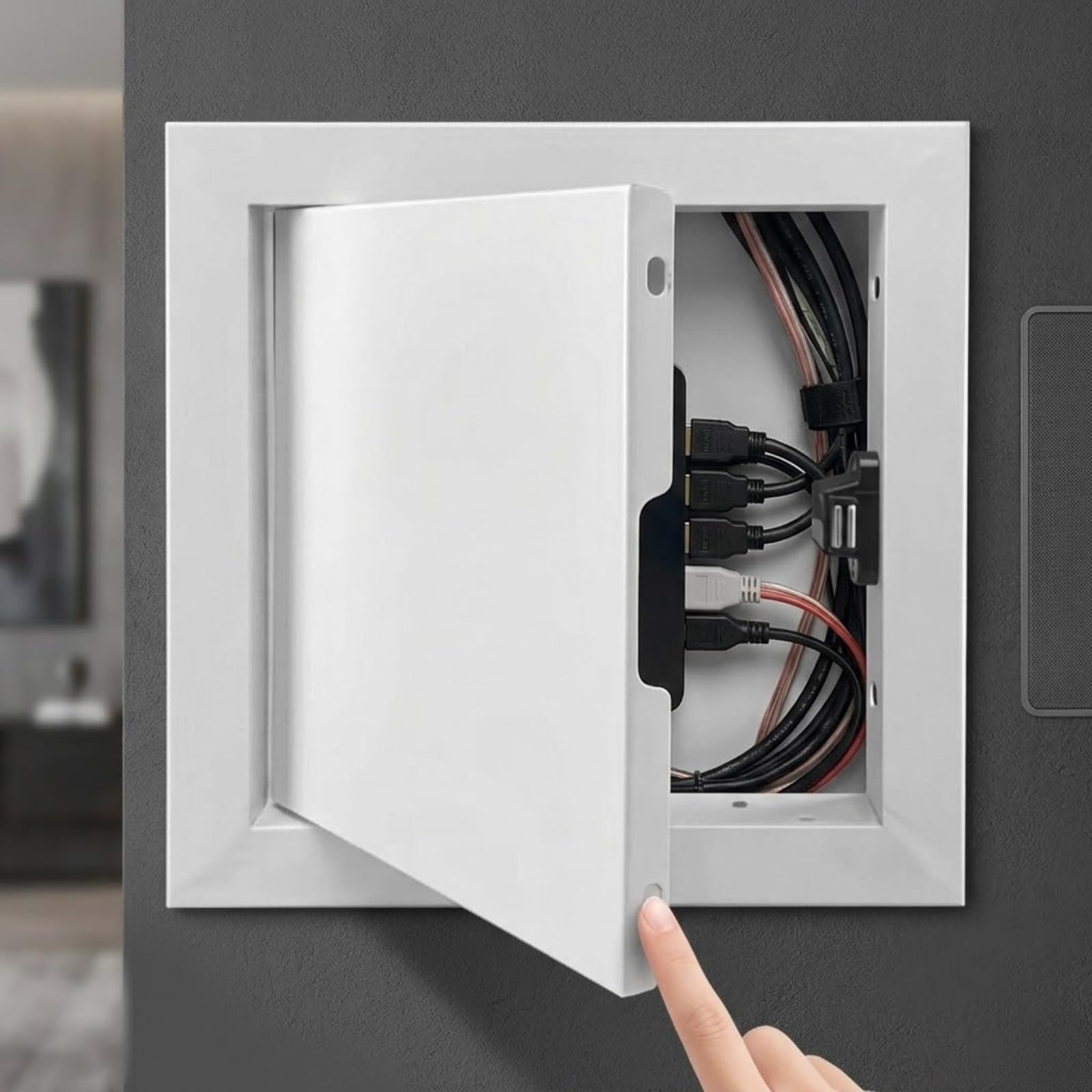 Yqyhnb White Access Panel 300X300mm, Aluminum Inspection Hatch For Wall & Ceiling, Push-To-Open Access Panel, Flush Fit Paintable Metal Door For Plumbing & Electrical Service(,55X80cm)