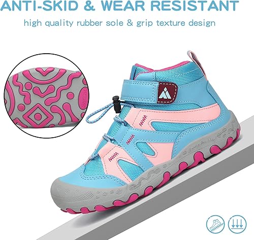 Miniatura 6 de Mishansha Botas de senderismo unisex para niños, antigolpes y antideslizantes, para uso al aire libre