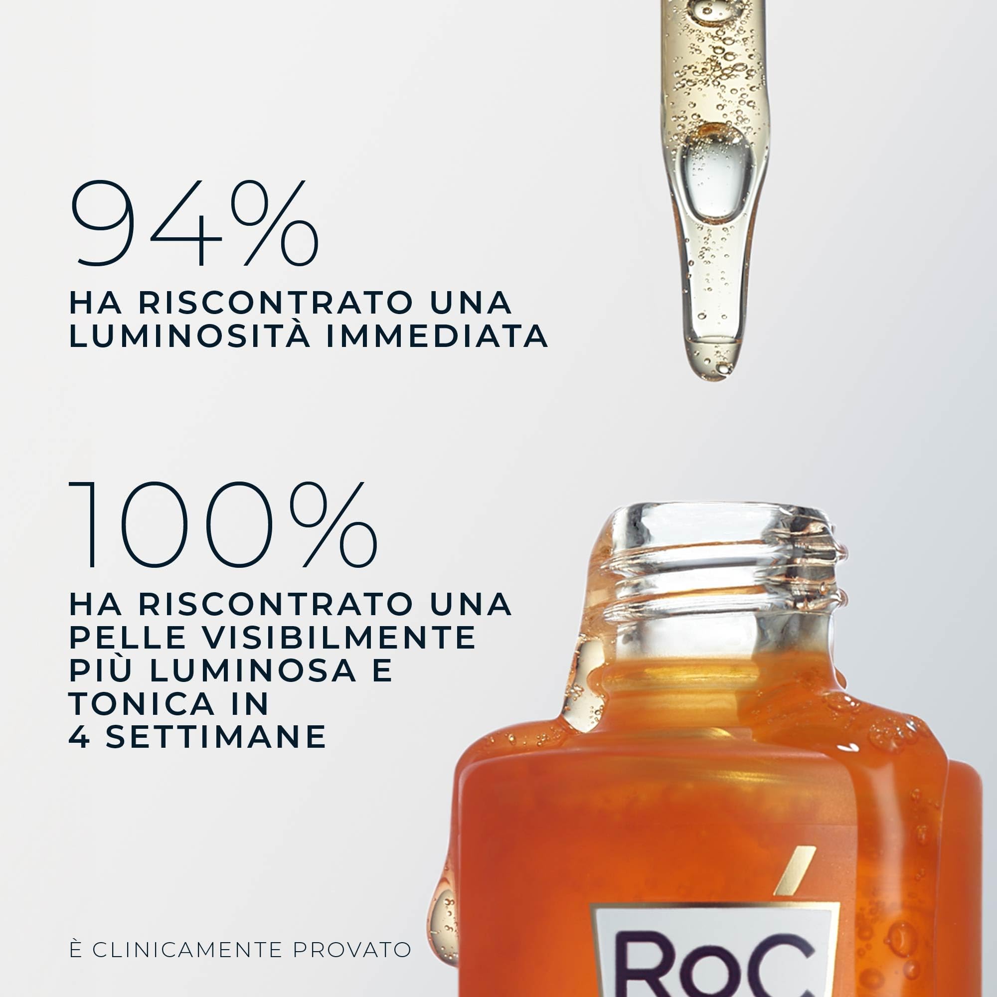 RoC - Multi Correxion Revive + Glow Siero Quotidiano Vitamina C - Anti Rughe e Invecchiamento - Crema Idratante Rassodante - 30ml