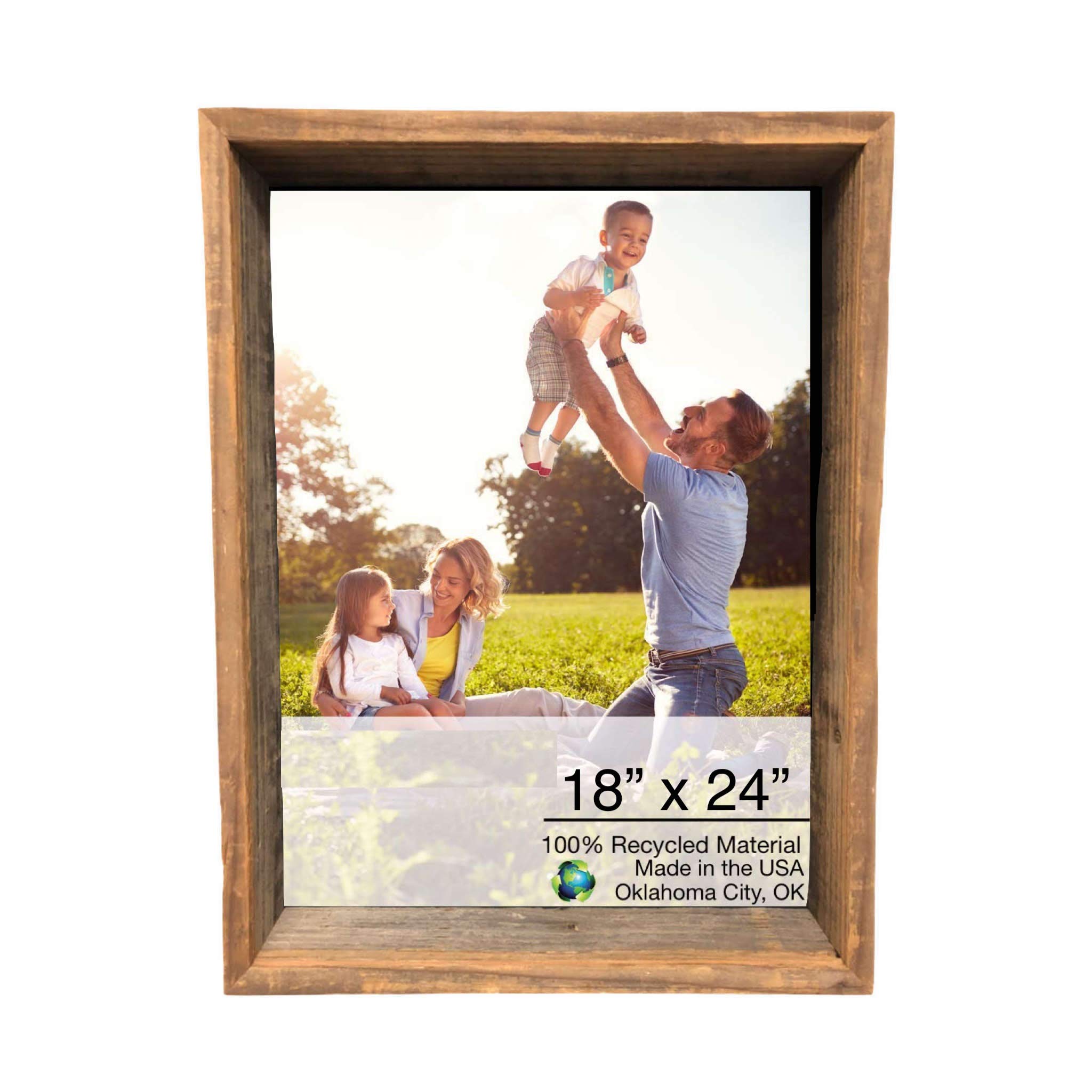 Cadre photo rustique gris vieilli 45x60 cm HomeRoots avec crochet de suspension mural chic