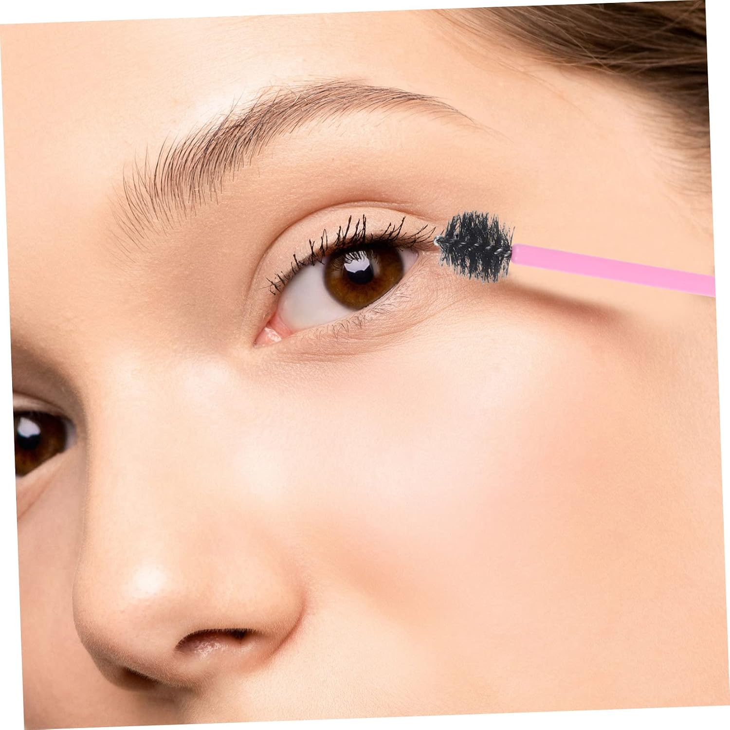 Ipetboom 100pcs Mascara Brush for Eyelash Extension Eyelash Applicator Wands Eyebrow Makeup Brush Handle for Travel