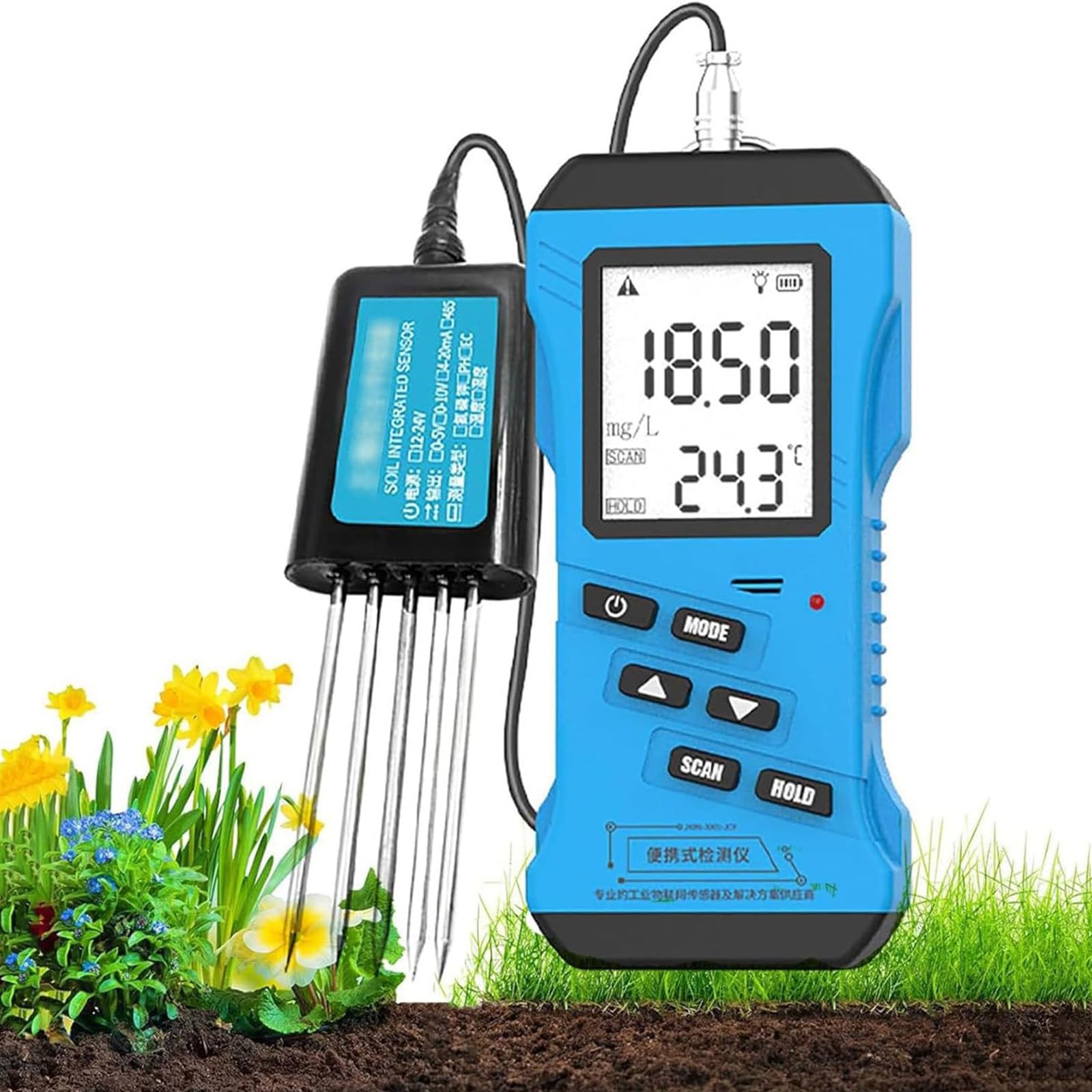 JIADUOFU Soil moisture meter - 7 in 1 soil tester for moisture, high accuracy soil fertility meter, temperature, humidity, ec, ph, and npk - reliable and accurate garden tool