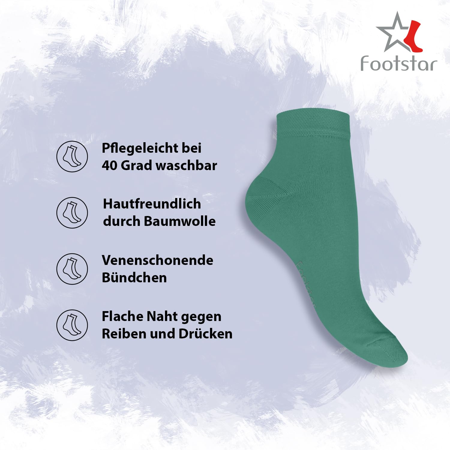 Footstar Everyday 10 par damskich i męskich skarpet typu Quarter, krótkie, bawełniane skarpety