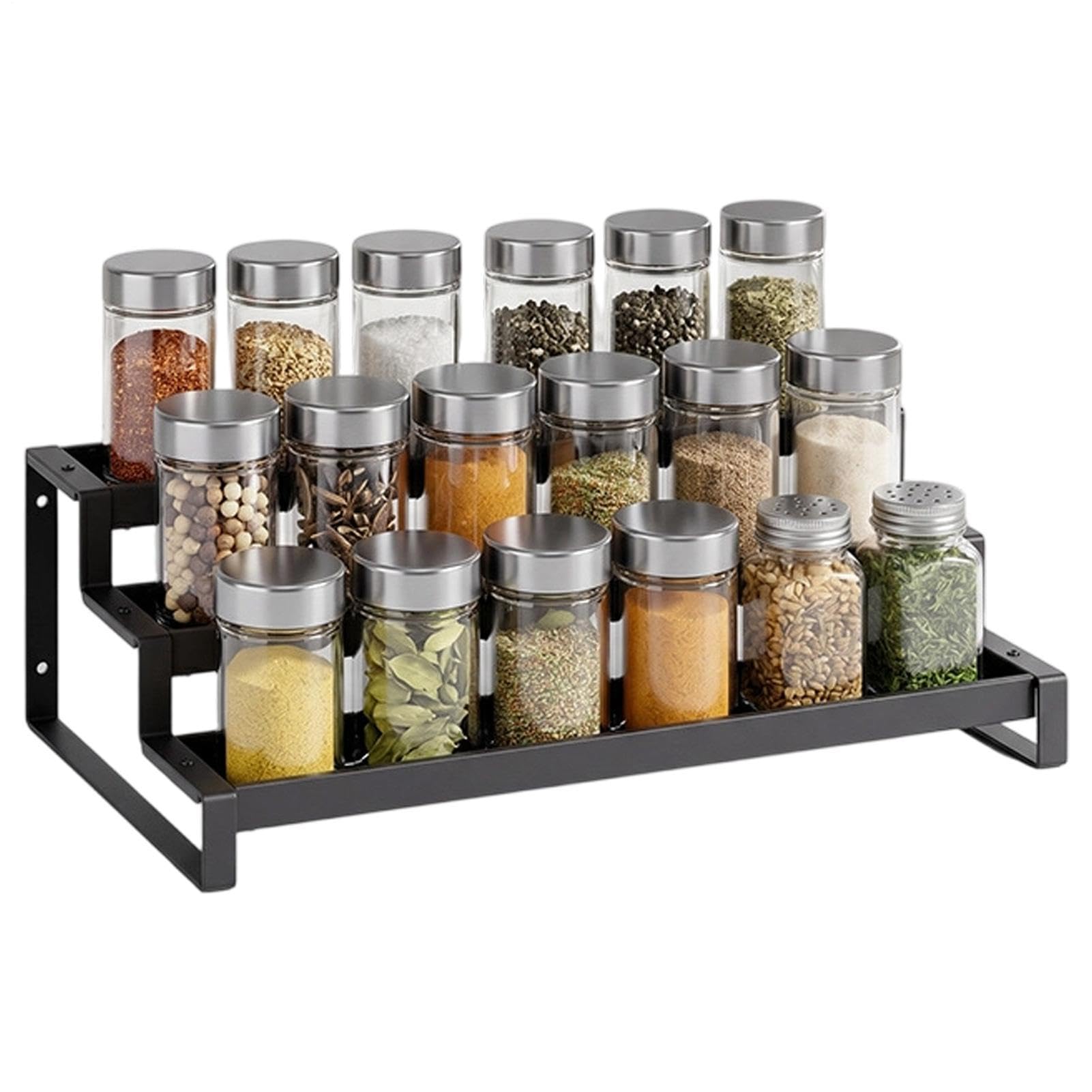 Organizzatore per condimenti, espandibile a 3 livelli, porta barattoli per condimenti, per cuochi domestici, chef, genitori, dispensa, camper, appartamento, cucina, sala da pranzo