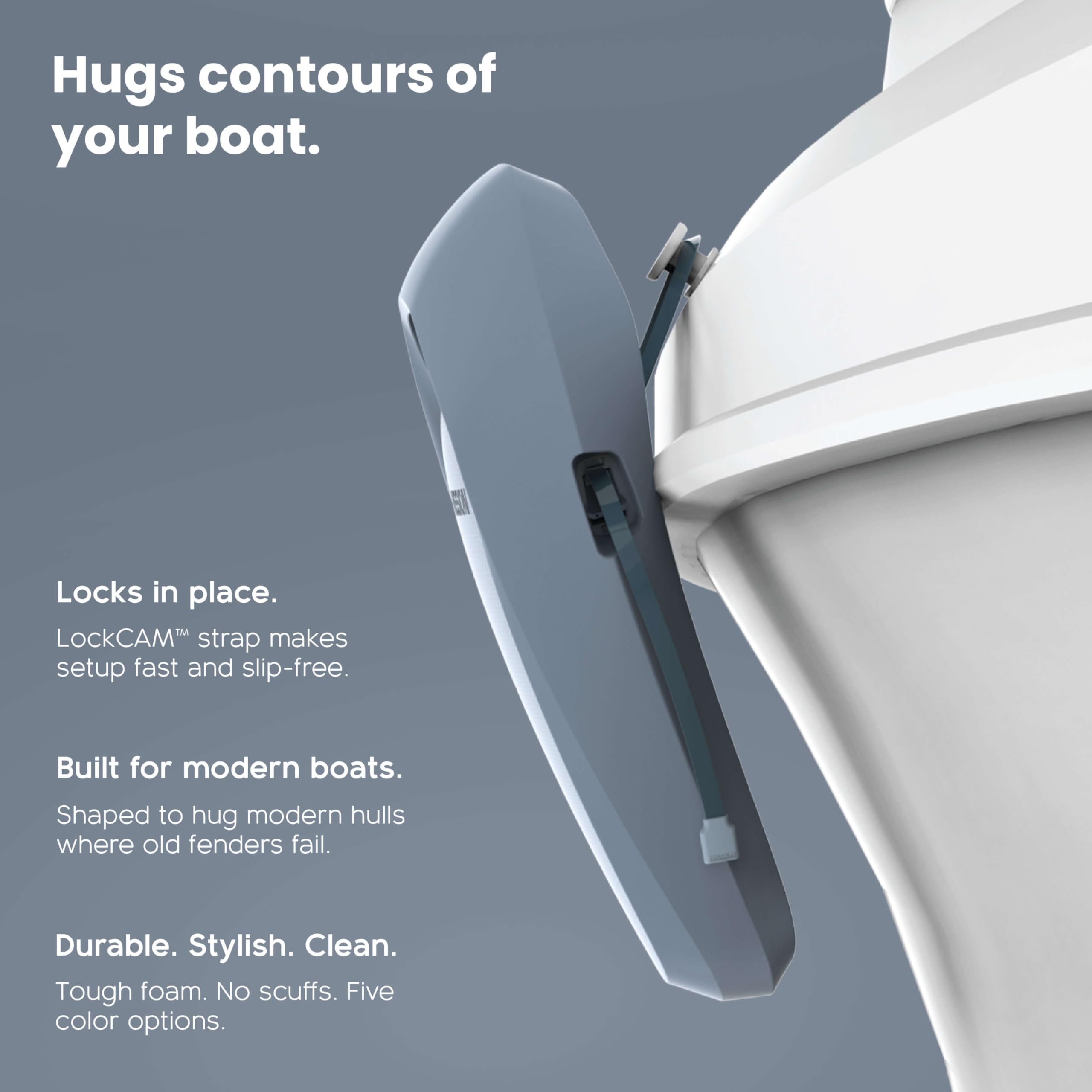 MISSION Boat Gear Sentry 2.0 Boat Dock Fender Bumper (Storm, 2 Piece)