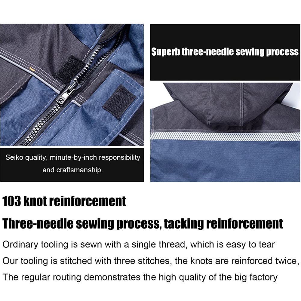 Robocza kurtka, kurtka Odzież robocza, odzież robocza Kurtka bawełniana zimowa Gruba ciepła Taśma odblaskowa,Pants,XXL