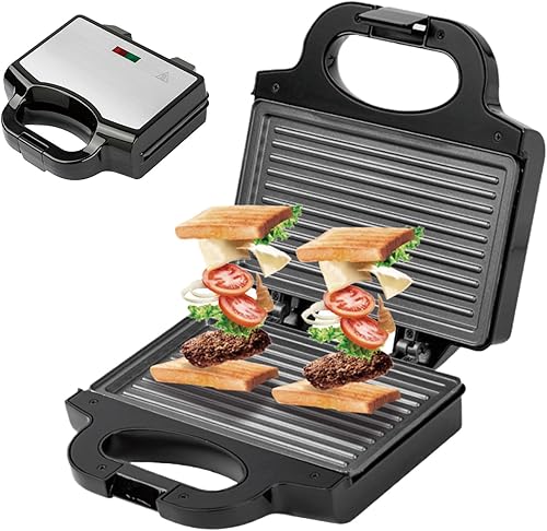 Sandwichera de queso a la parrilla  Cocina eléctrica para sándwiches con luz indicadora - Máquina de desayuno de cocina, para hamburguesa de queso,