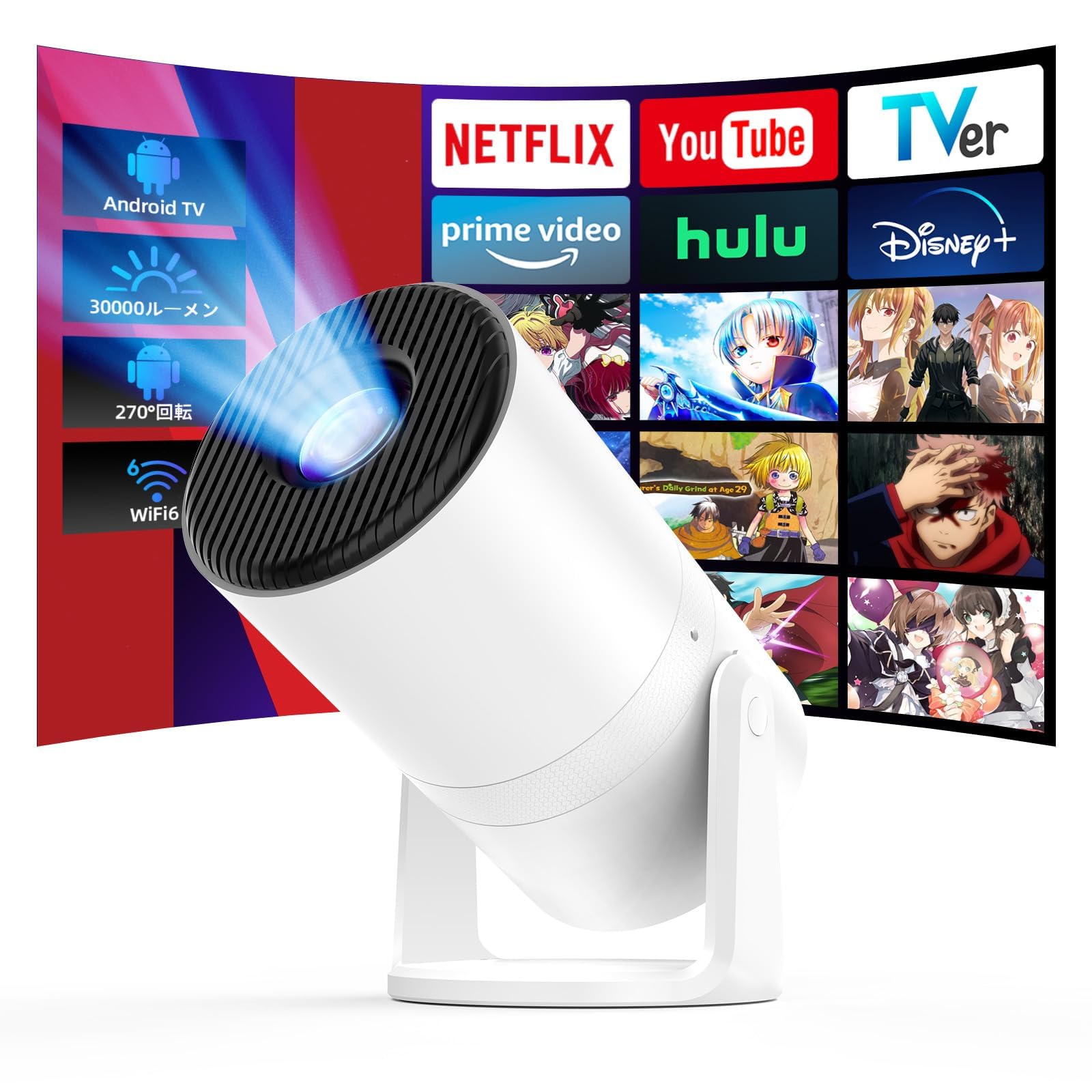 Amazon.co.jp: WISHOLY プロジェクター 家庭用 超小型 【Android TV