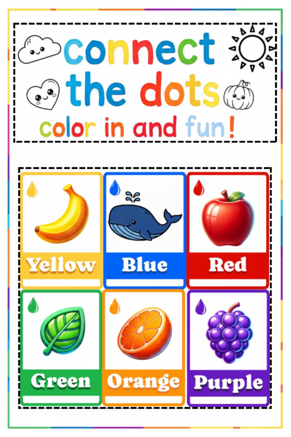 Connect the dots color in and fun: Color in AND fun