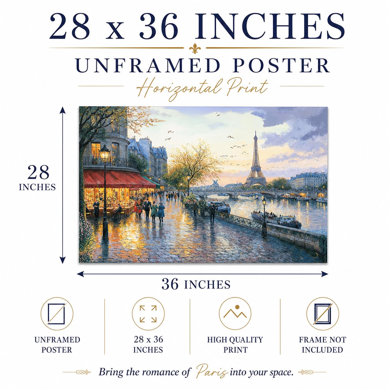 Amazon.com: Evening Stroll In Paris: Eiffel Tower And Seine River