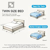 Vista 4 de Lavsiry Juego de ropa de cama acolchada de tamaño individual beige con funda de almohada, colcha ligera de verano, sobrecama, manta acolchada suave